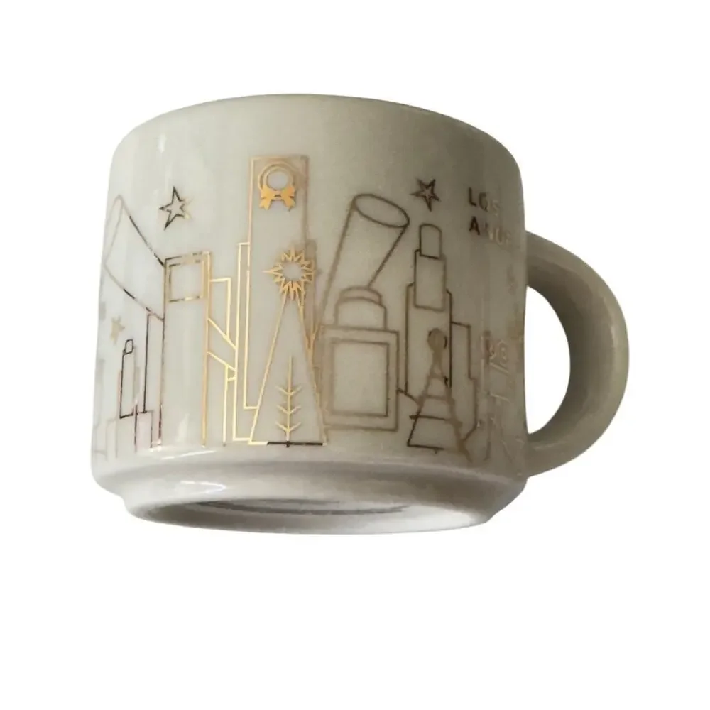 Starbucks Los Angeles Coffee Mug Christmas Ornament You Are Here White/Gold 2014